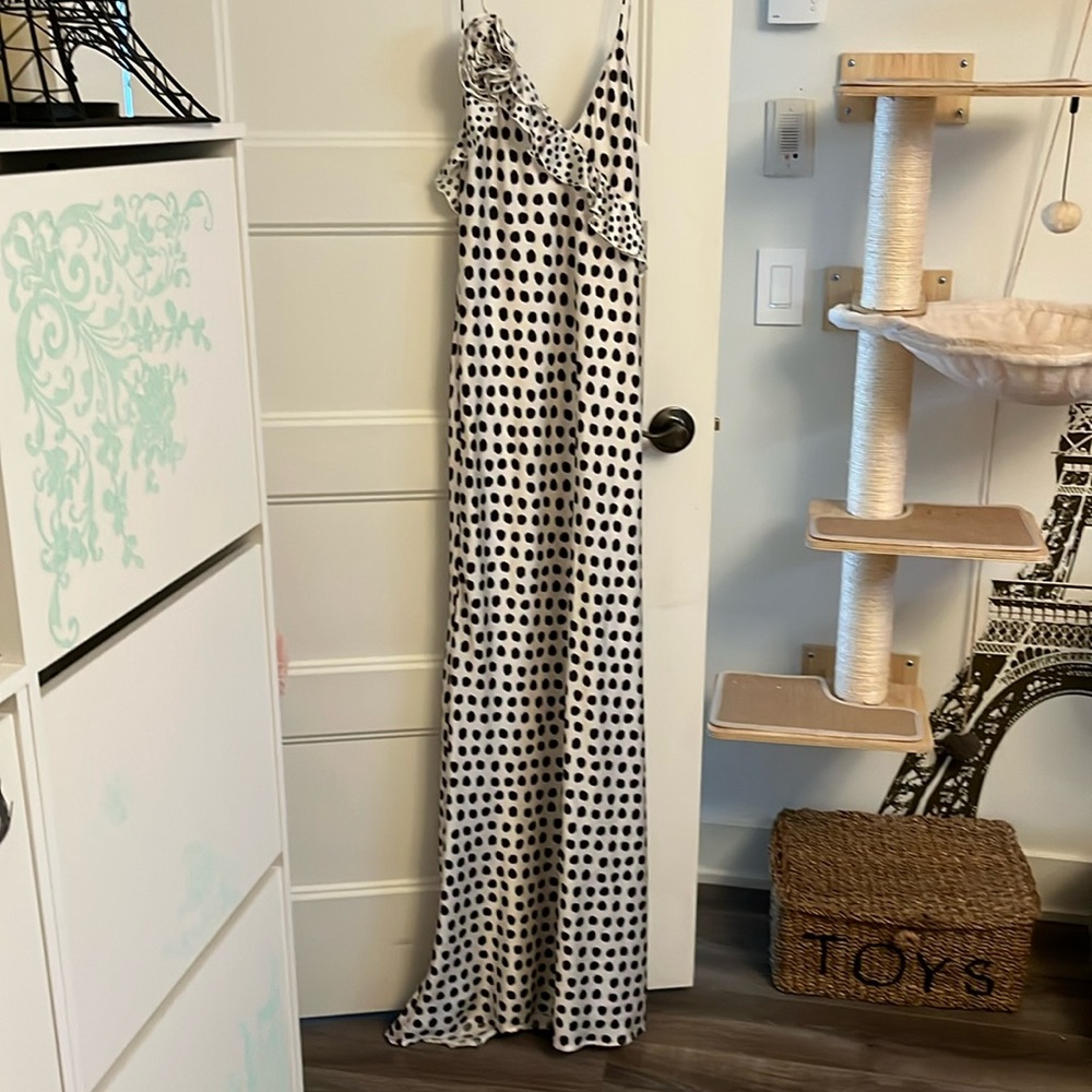 NWT Zara dress black and white polka dots medium